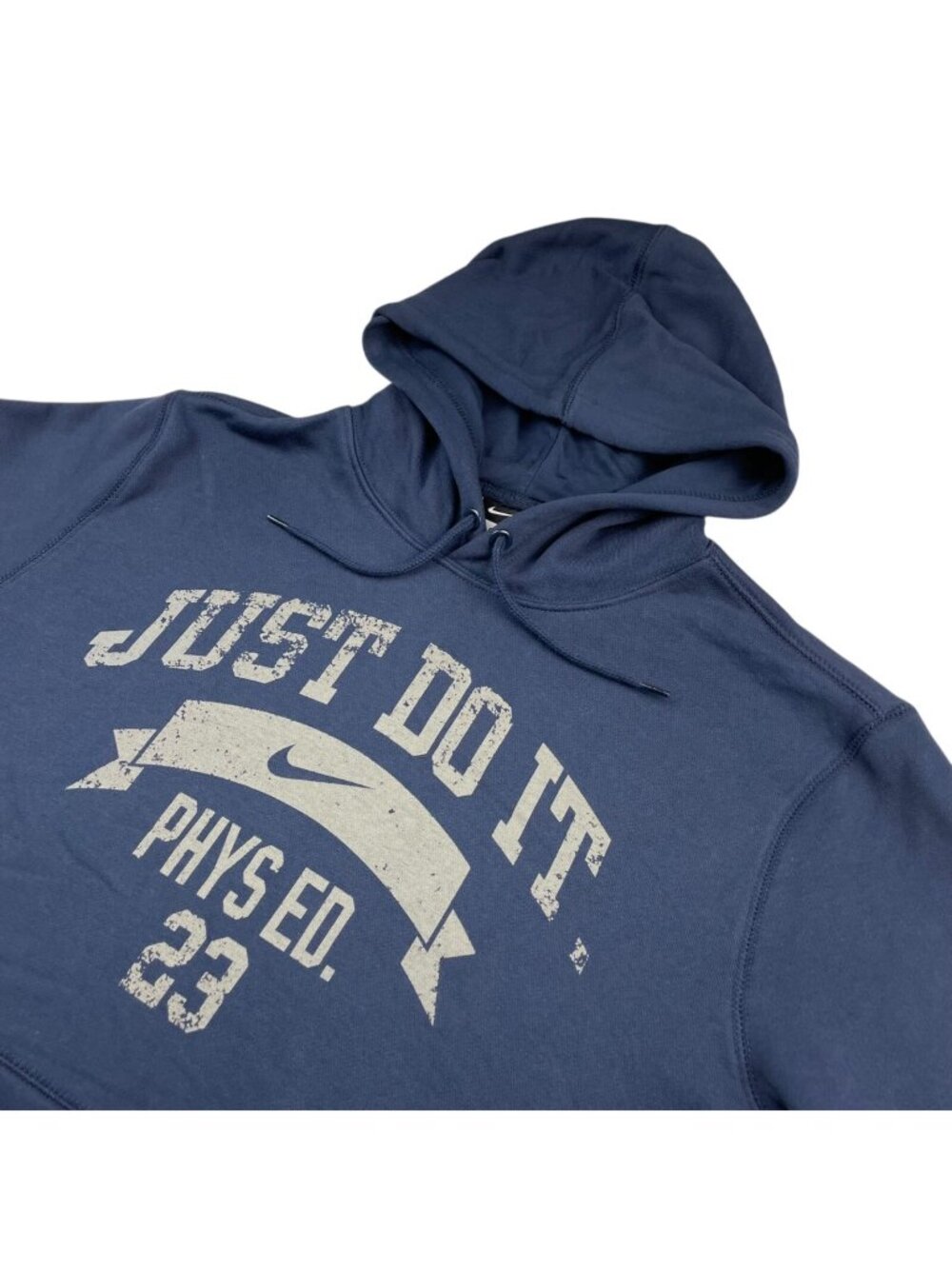 Nike Men's Just Do It Phys Ed. Pullover Hoodie Navy Blue • Large